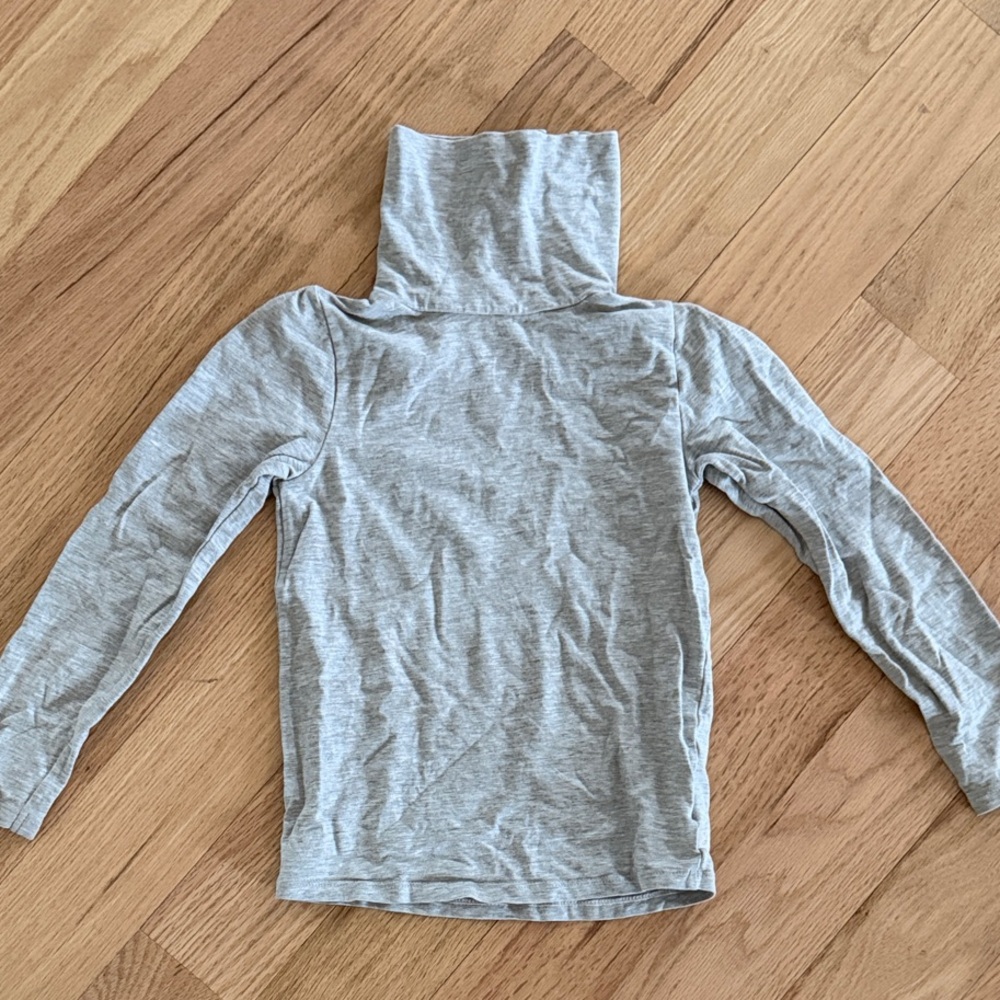 Jacadi Paris Light Gray Long-Sleeve cotton Turtleneck sz 6 years